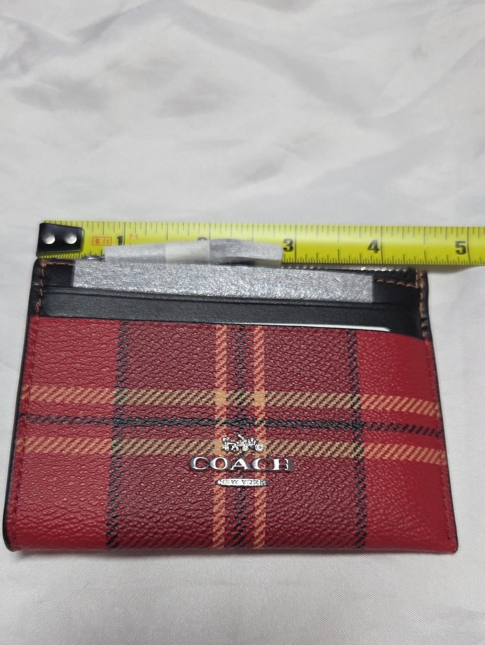 BNWT:RED/BLACK PLAID ID/CARD HOLDER